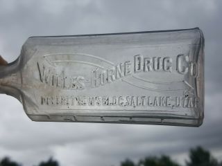 Willes Horne Drug Co Deseret News Bldg Salt Lake Utah Pharmacy Bottle