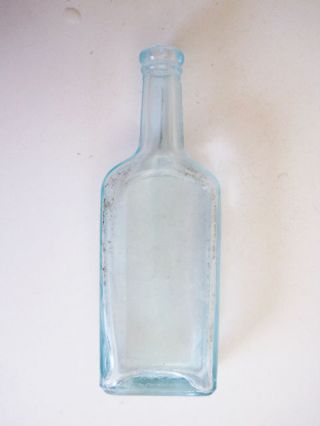 Vintage Aqua Chas.  H.  Fletcher Glass Medicine Bottle Castoria Embossed