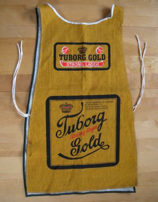 Vintage Tuborg Pilsener Lager / Tubory Gold Bar Apron Smock With Side Ties