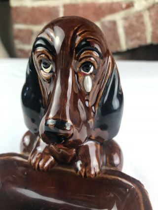 Vintage Basset Hound dog soap dish,  decorative,  
