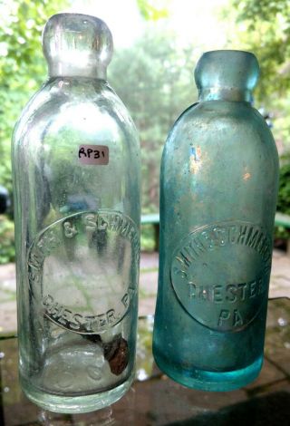 Chester,  Pa - Hutch Sodas,  Circa 1880 - 1890 - Smith & Schmerber,  Variants