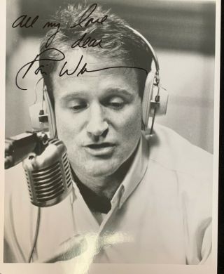 Robin Williams Autographed 8x10 Black And White Photo,  Inscribed