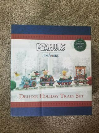 Jim Shore Enesco Peanuts Deluxe Holiday Train Set Sally,  Lucy,  Snoopy