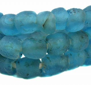 Krobo Beads " Recycled " Light Blue Africa Was $26.  00