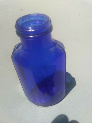 Vintage Cobalt Blue Glass Bottle merrell ' s Milk Of Magnesia 2