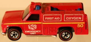 Dte 1975 Hot Wheels Redline 7650 Red Emergency Squad W/black Interior