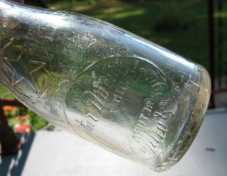 VERY SCARCE Copley & Sons STAR DAIRY Half Pint Milk Glass Bottle Durham NC 3