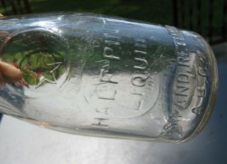 VERY SCARCE Copley & Sons STAR DAIRY Half Pint Milk Glass Bottle Durham NC 4