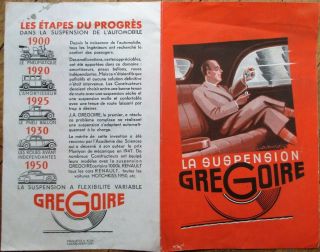 Car Suspension 1950 Advertising Art Deco French Brochure - Gregoire,  Artist - Signed