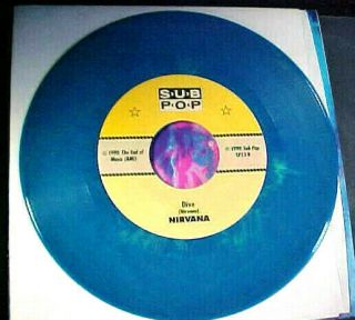 Nirvana Sliver / Dive 1990 Sub Pop 7 " 45 Rare Blue Marble Vinyl Nm -
