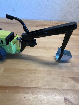 TONKA Vintage TRENCHER LIME GREEN Pressed Steel with front dump / back scoop 3