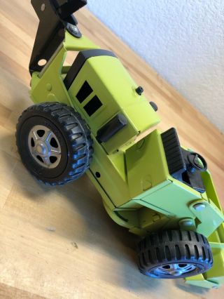 TONKA Vintage TRENCHER LIME GREEN Pressed Steel with front dump / back scoop 7