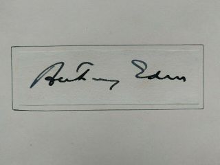 Anthony Eden - British Prime Minister - Politics / Conservative Autograph