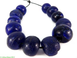 12 Cobalt Blue Old European Trade Beads Loose Africa Was $99.  00