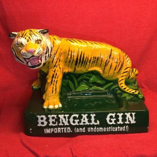 Vintage Bengal Tiger Gin Bar Advertising Display Whiskey Barware Chalk