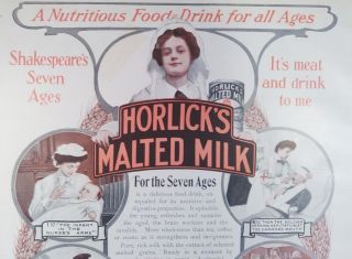 Antique 1900 Kitchen Horlicks Malted Milk 1904 Large Color Photo Print Ad Poster 3