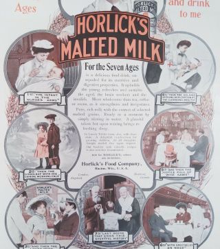 Antique 1900 Kitchen Horlicks Malted Milk 1904 Large Color Photo Print Ad Poster 4