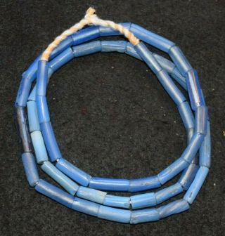 European Made Blue Straw Beads For The African Trade,  Old