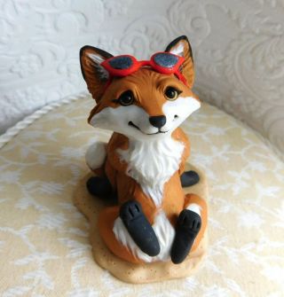Summer Fox Basking In The Sun Sculpture Clay Figurine By Raquel At Thewrc