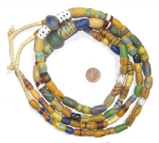 Extra Fancy Sandcast Powder Glass Bead Medley Ghana African Multicolor Mixed