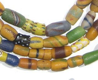 Extra Fancy Sandcast Powder Glass Bead Medley Ghana African Multicolor Mixed 2