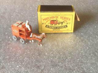 Vintage Matchbox Series 7a Moko Lesney Product Milk Wagon With Box