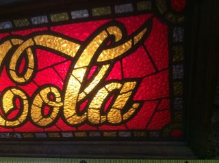 Vintage Enjoy Coca - Cola Light Sign Plastic Stained Glass 3