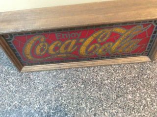 Vintage Enjoy Coca - Cola Light Sign Plastic Stained Glass 6