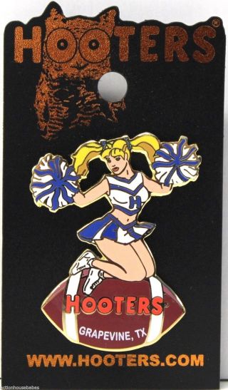 Sexy Hooters Girl Cheerleader Football Grapevine,  Tx Lapel Pin -
