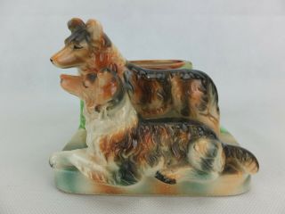 Vintage Shetland Sheepdog Sough Collie Dog Lassie Planter Vase