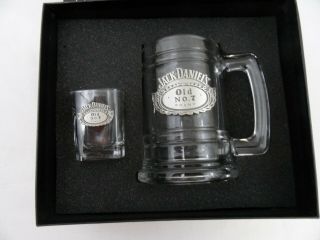 Vintage Jack Daniels Mug And Shot Glass Set Limited Editions Pewter Collectible