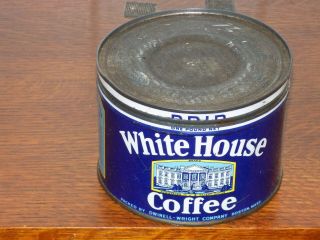 White House Coffee 1 Pound Empty Tin