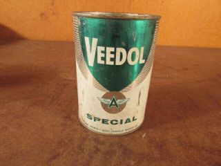 Vintage Oil Can Veedol Flying A Special Motor Fluid Car Truck Auto Gas Station