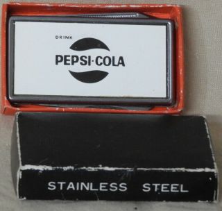 Vintage Pepsi Cola Advertising Money Clip Pocket Knife