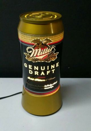 Miller Draft Beer Advertising Beer can Light Up display ex cond 13 