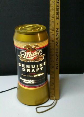 Miller Draft Beer Advertising Beer can Light Up display ex cond 13 