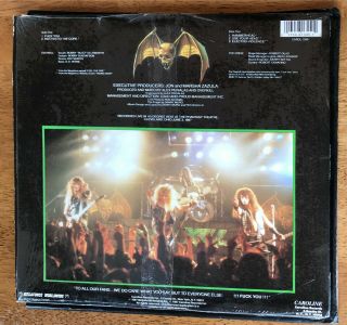 OVERKILL ‎ FUCK YOU 1987 Megaforce V Good,  LP Vinyl Carol 1345 3