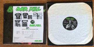 OVERKILL ‎ FUCK YOU 1987 Megaforce V Good,  LP Vinyl Carol 1345 4