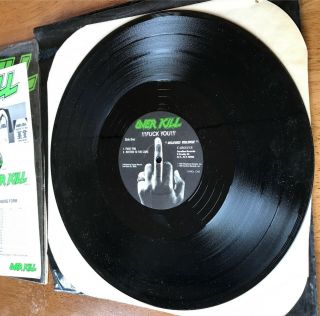 OVERKILL ‎ FUCK YOU 1987 Megaforce V Good,  LP Vinyl Carol 1345 5