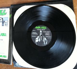 OVERKILL ‎ FUCK YOU 1987 Megaforce V Good,  LP Vinyl Carol 1345 6