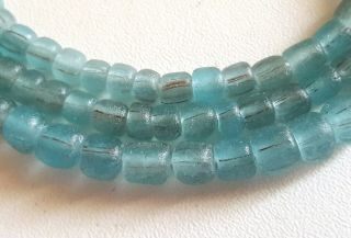 Antique Nagaland Clear Aqua Blue Glass Bead Trade Strand 8938 2