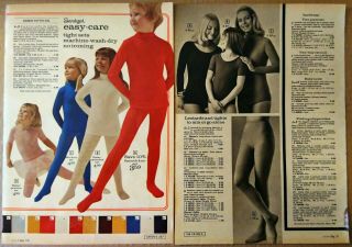 70 ' s Vintage PAPER PRINT AD 4 - pg fashion socks tights dress panty body suit 2