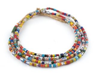 Mixed Vintage Christmas Beads Kumasi Medley 5mm Ghana African Multicolor Glass