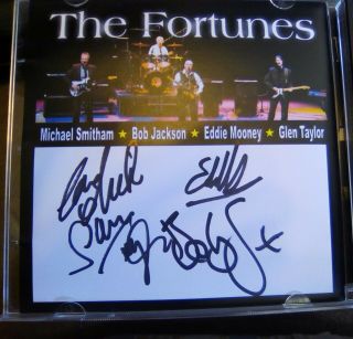 The Fortunes Full Set Of Autographs / Signed P/s " Gold " Concert Cdr Harmony Pop