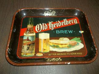 Vintage Blatz Old Heidelberg Brew Beer Serving Tray Advertising Breweriana