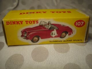 Dinky Toys 107 Sunbeam Alpine Sports Box Only 3