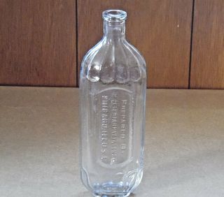 Vintage Dr.  Peter Fahrney Sons Co Chicago Ill Clear Glass Bottle Embossed 10 "
