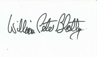 William Peter Blatty The Exorcist Author Hand Signed Autographed Card D.  2017