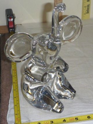 Clear Glass/crystal Sitting Elephant - Trunk Up 9.  5 " Hi - 5.  5 Lb