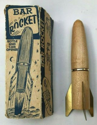 Vintage Bar Rocket Bottle And Can Opener - Space Age Product With Box